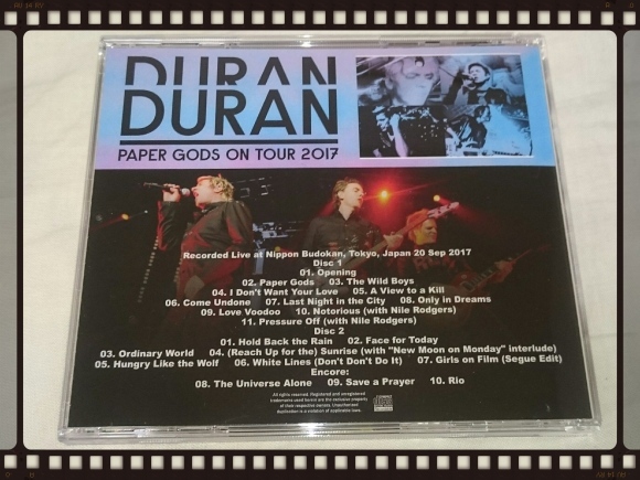 DURAN DURAN / PAPER GODS JAPAN TOUR 2017 ONE NIGHT IN TOKYO_b0042308_12215164.jpg