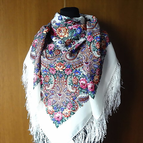ショール ロシア製 プラトーク シルクフリンジ ショール ロシア製 プラトーク シルクフリンジ