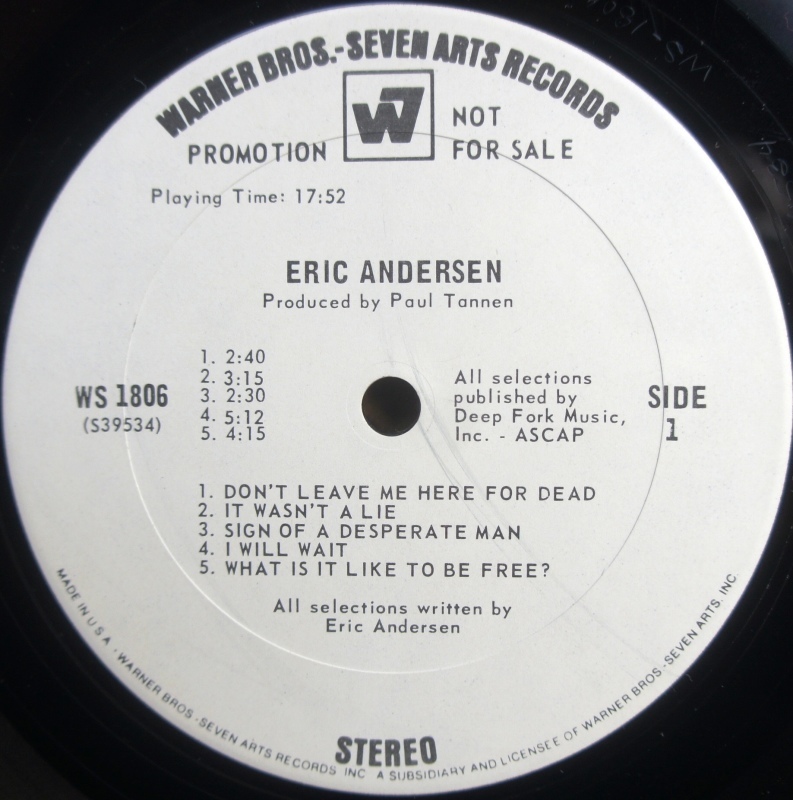 Eric Andersen その2 Eric Andersen : アナログレコード巡礼の旅