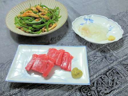 ヤリイカ マグロお刺身 楽しい わたしの食卓