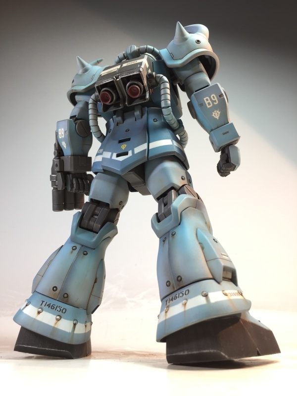 MG 1/100 MS-07B-3 グフカスタム 戦場風 改修塗装完成品】 : K