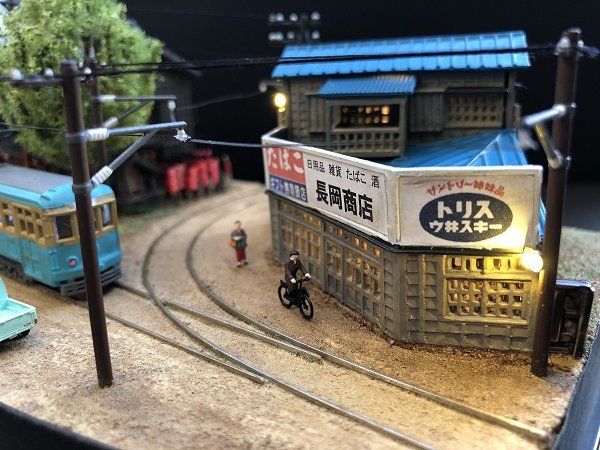 ミニジオラマ】No.12 路面電車用（併用軌道⑥）ハンドメイド