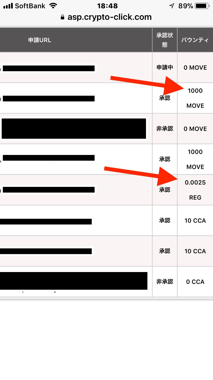 CryptoClickのバウンティの報酬が反映されました(^^)_f0395417_18592779.jpg