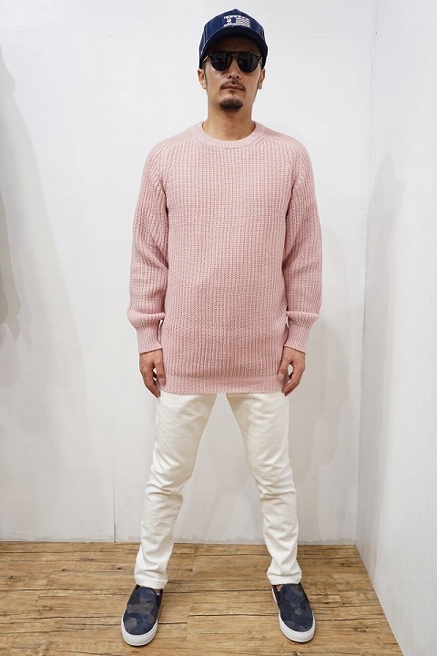 メイドインジャパンのニット！【RESOUND CLOTHING】【リサウンドクロージング】RC6-K-004 EXH AZE knit [PINK]☆そして、打ち合わせ。_b0108653_14461052.jpg