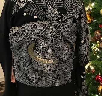 クリスマス会・絞りの着物+クリスマス帯・手作りのバッグ。_f0181251_15442918.jpg