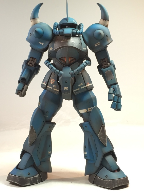 MG 1/100 MS-07B グフ ランバ・ラル専用機 戦場風 改修塗装完成 MG 1/100 MS-07B グフ ランバ・ラル専用機 戦場風 改修塗装完成