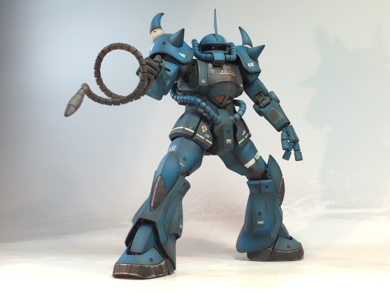 MG 1/100 MS-07B グフ ランバ・ラル専用機 戦場風 改修塗装完成 MG 1/100 MS-07B グフ ランバ・ラル専用機 戦場風 改修塗装完成