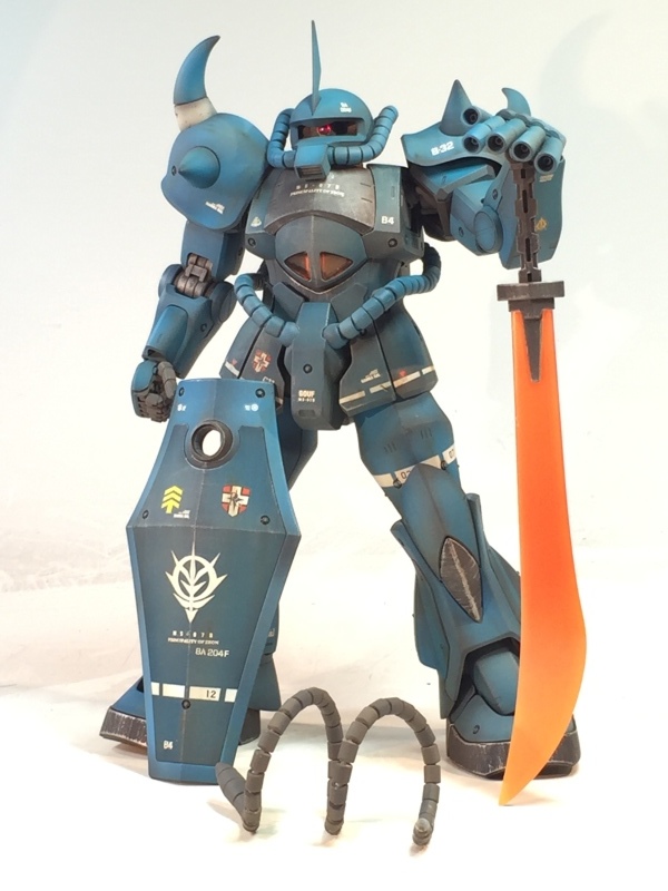 MG 1/100 MS-07B グフ ランバ・ラル専用機 戦場風 改修塗装完成 MG 1/100 MS-07B グフ ランバ・ラル専用機 戦場風 改修塗装完成