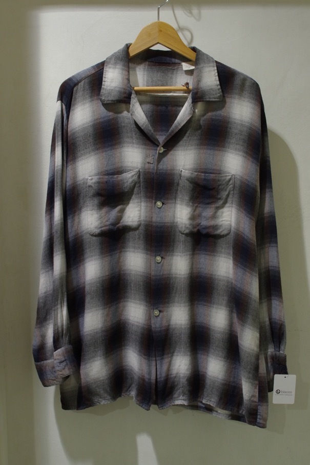 1960s Rayon Shirt オンブレ シャドー チェック レーヨンシャツ _d0257333_21421275.jpg