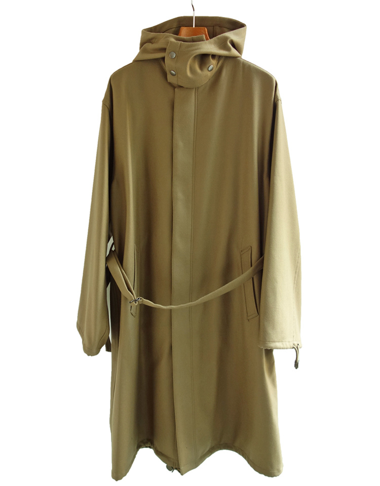 AURALEE LIGHT MELTON LONG HOODED COAT