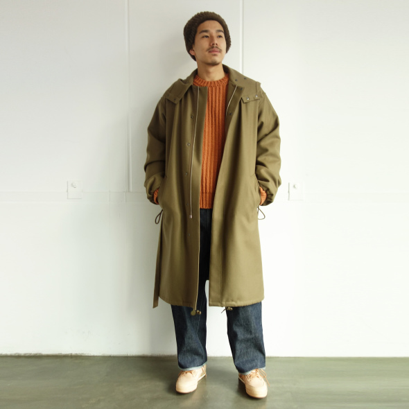 AURALEE】Light Melton Long Hooded Coat : kink higashisakura