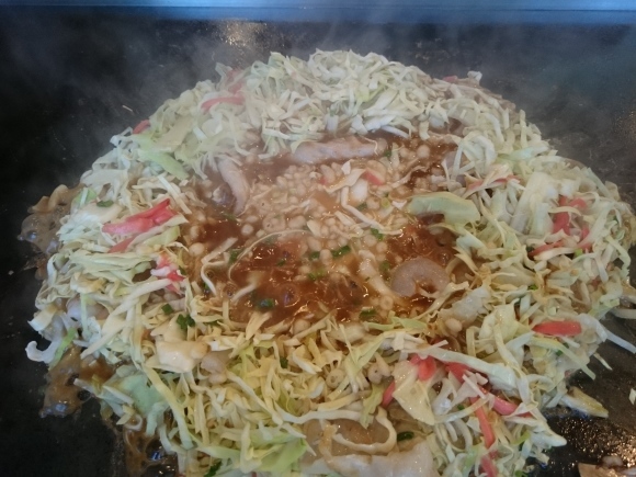 12/21 お好み焼 道とん堀 日野多摩平の森店 鉄板ランチ¥756 + 生ビール中¥452_b0042308_23441233.jpg