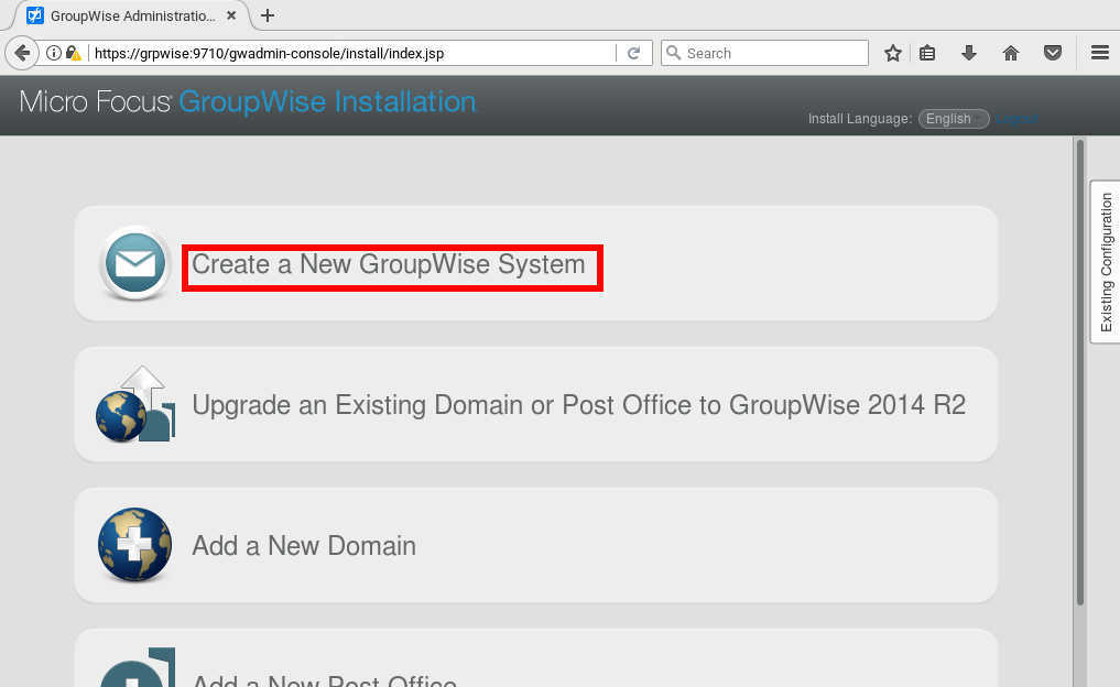 GroupWise 2014 R2 SP1 の SLES12 へのインストール(一部不具合あり)_a0056607_10315788.jpg