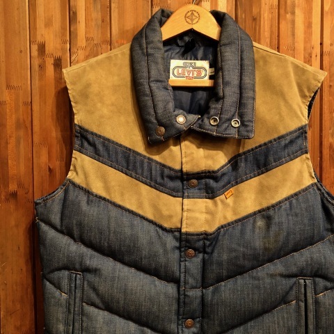 1970s \" SKI LEVI\'S \" - DENIM × SUEDE - INSULATION classic DOWN VEST ._d0172088_20224699.jpg