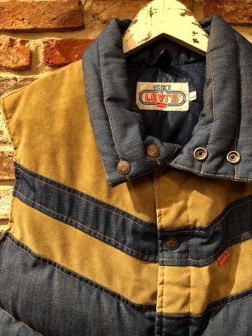 1970s \" SKI LEVI\'S \" - DENIM × SUEDE - INSULATION classic DOWN VEST ._d0172088_20514580.jpg