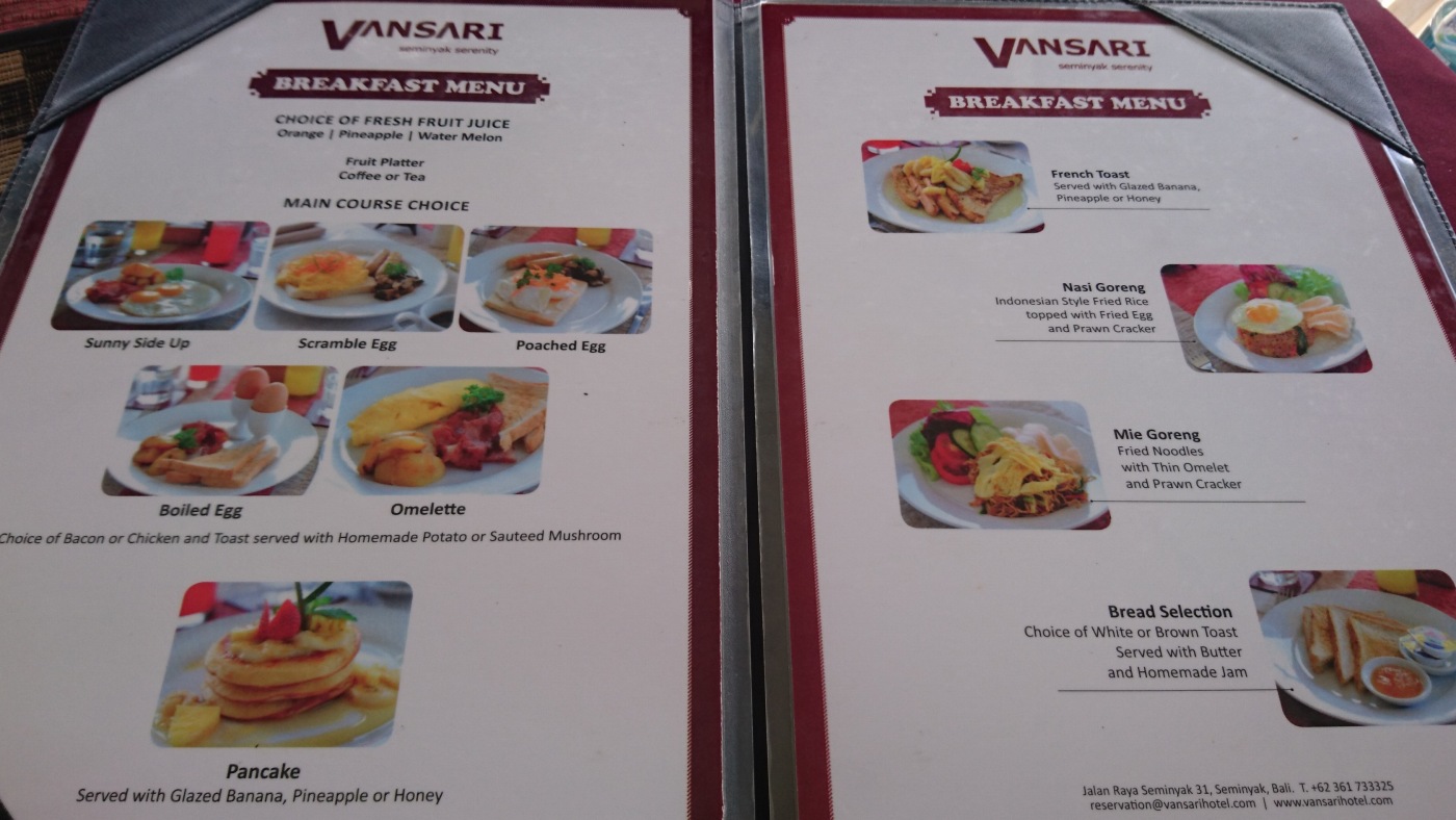 Vansari Hotel 滞在記録。2種類のお部屋とか朝食とか。@ Seminyak (\'17年5月)_d0368045_0133785.jpg