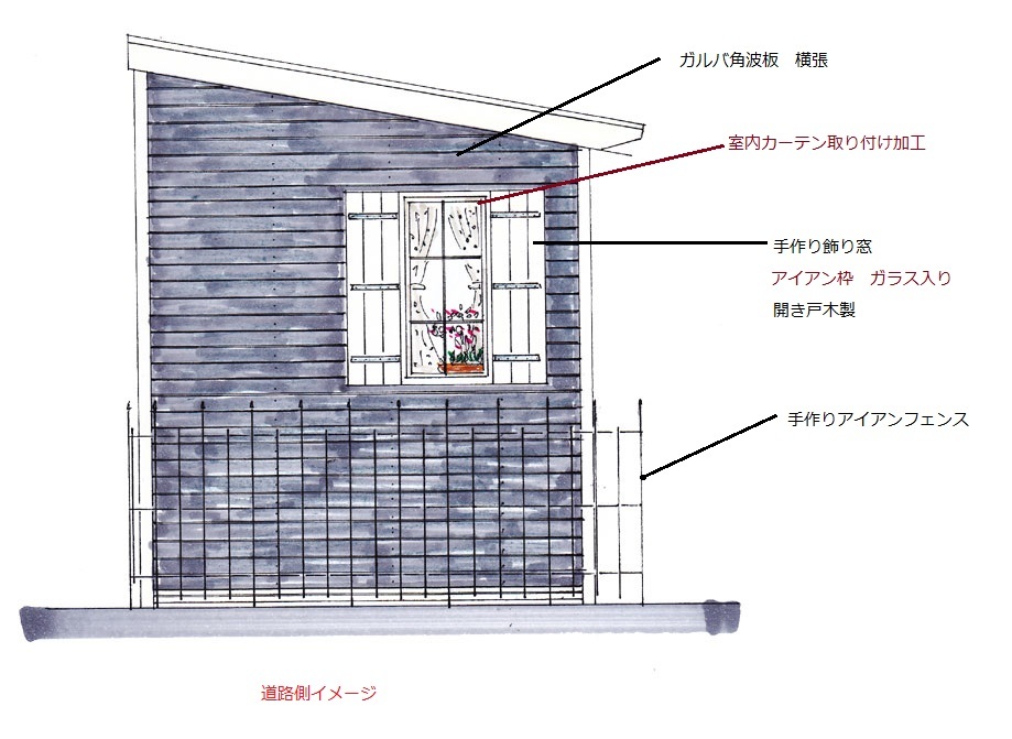 Ｉ　邸　自転車置き場＆アイアンイメージ_f0260167_14391193.jpg