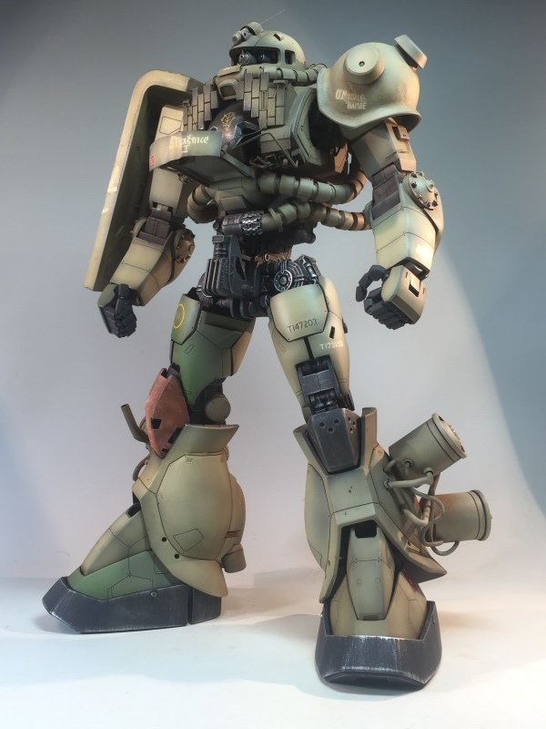 PG 1/60 MS-06 ザクⅡ アフリカ戦線 局地改修型 戦場風 改造塗装