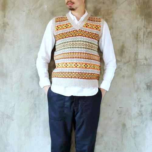 《SPECIAL PRICE！》DULYN KNIT WEAR フェアアイル Vネックベスト_a0258834_13261247.jpg