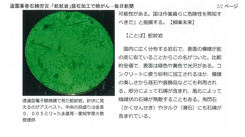 「蛇紋岩」を扱う造園業者が、肺がんに罹患し労災認定_e0111741_18291742.jpg