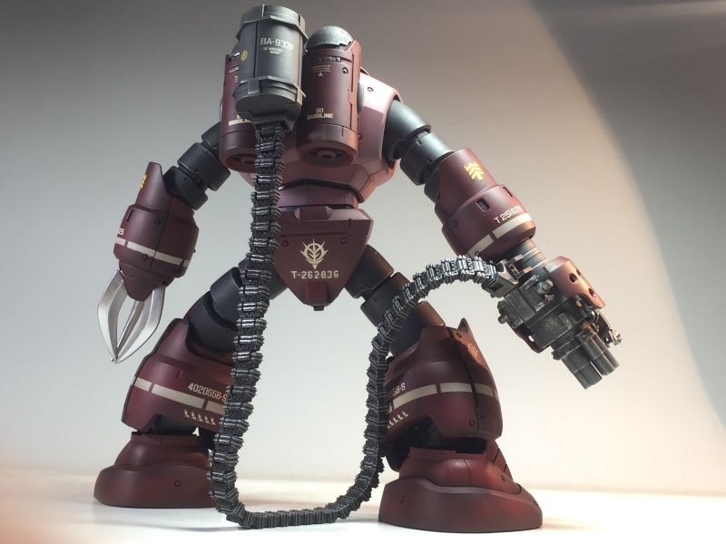 MG 1/100 MSM-07S シャア専用 ズゴック 戦場風 追加武装 塗装