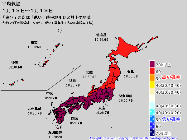 Unisys Weather　  GFS - EA - 850mb - 9Panel for East Asia(2018年1月12日版)+1ヶ月予報_e0037849_21473845.png