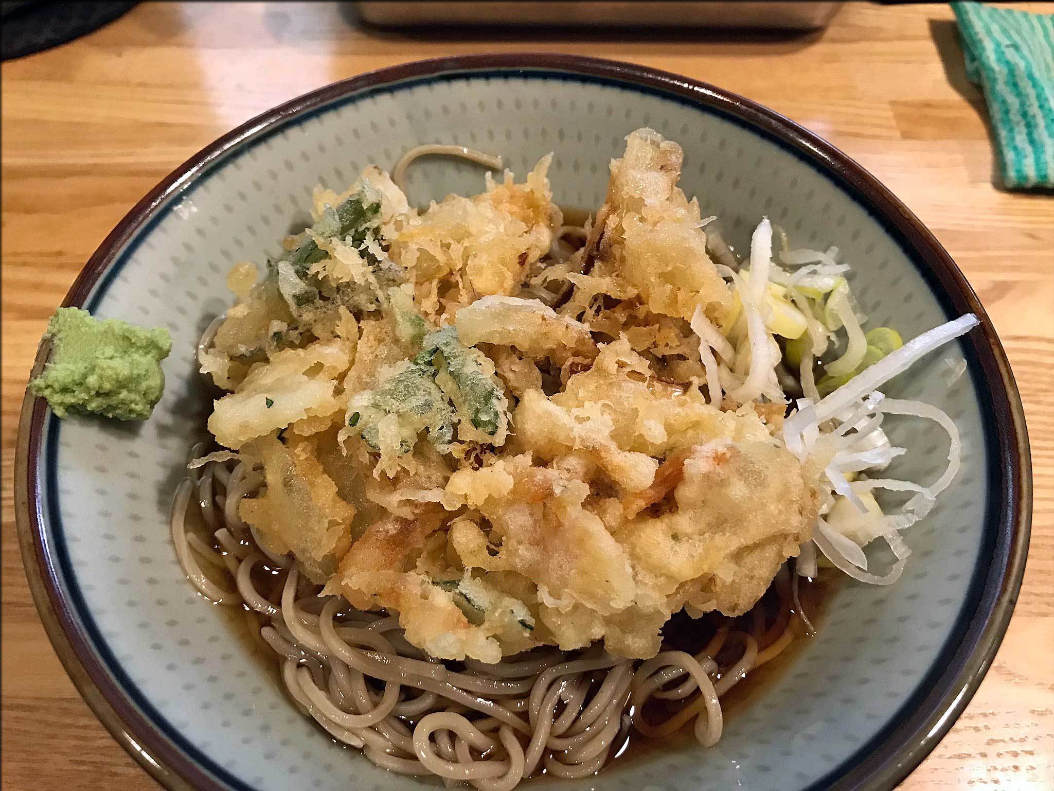 福そばで冷やし天ぷらそば 人形町 人形町からごちそうさま