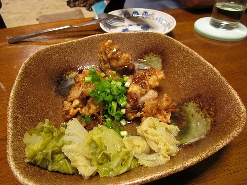 白菜と鶏の天ぷら餡かけ_c0327752_10121814.jpg