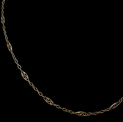 Sold- N. 1167 19世紀・フランスのチェーンネックレス〜18金製