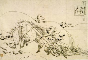 葛飾北斎　百人一首　姥がゑとき　Ⅲ．版下絵_b0044404_22120843.jpg