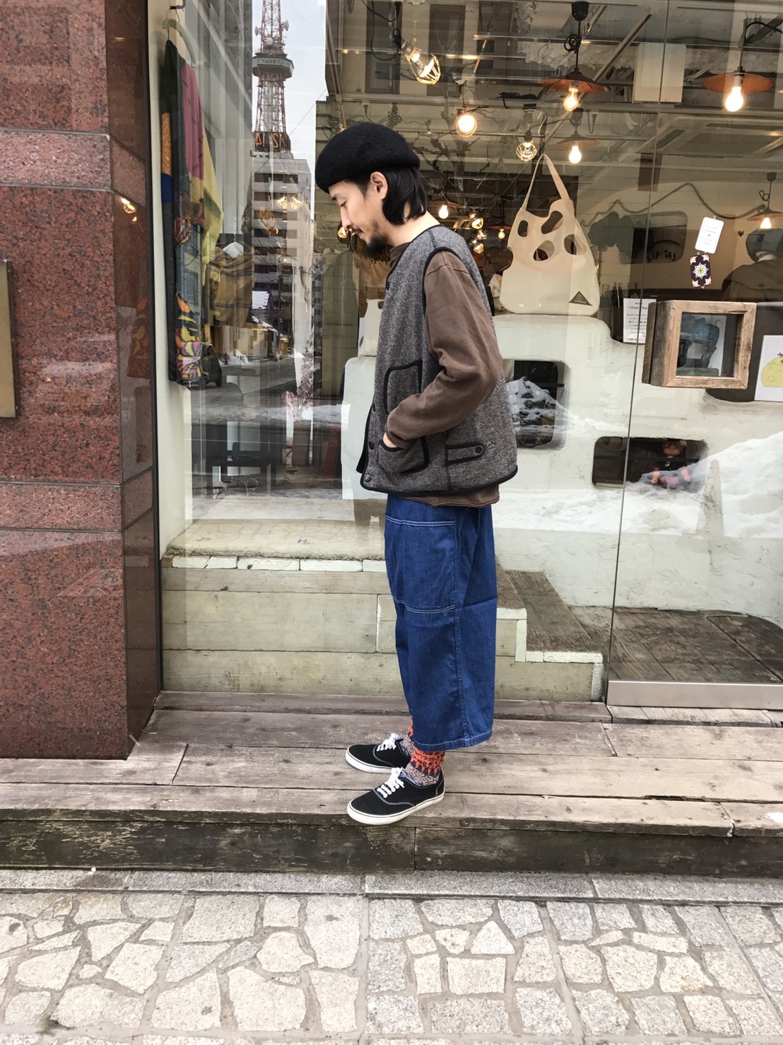 ★KAPITAL★ 8ozデニム MAKANAIラップパンツ 希少 KAPITAL 8ozデニム MAKANAIラップパンツ（風呂敷刺繍）