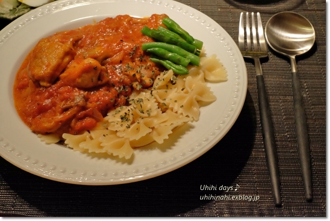鶏のトマトクリーム煮_f0179404_20245326.jpg