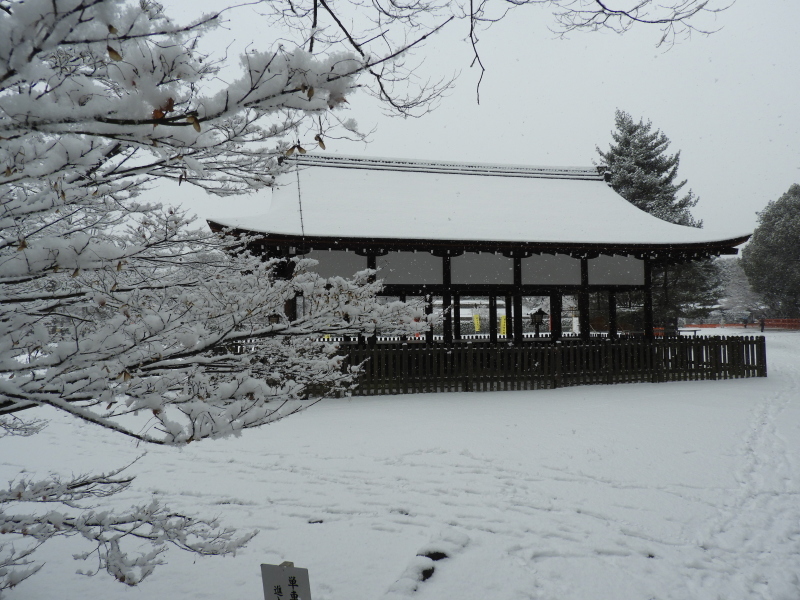 雪に埋まる上賀茂神社_e0048413_21485257.jpg