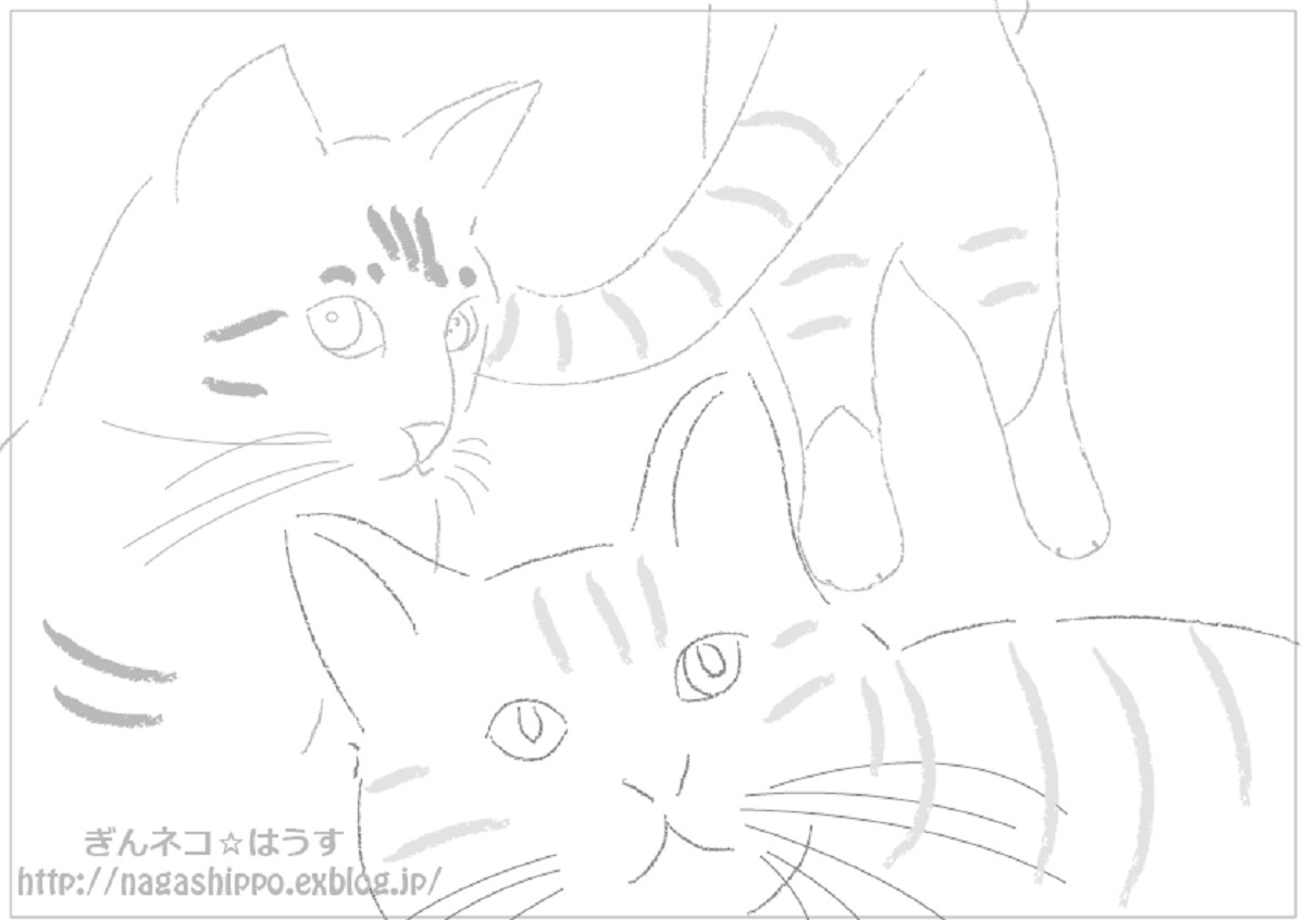 ぎんネコ☆はうすのネコの塗り絵_a0333195_17043507.jpg