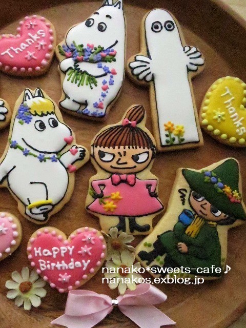 ムーミンのアイシングクッキー Happy Birthday Nanako Sweets Cafe