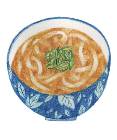 今日の絵「カレーうどん」_a0138978_19055315.jpg