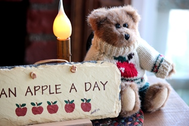 アップル柄のBoyds Bearとコースターのプレゼント♪_f0161543_18175914.jpg