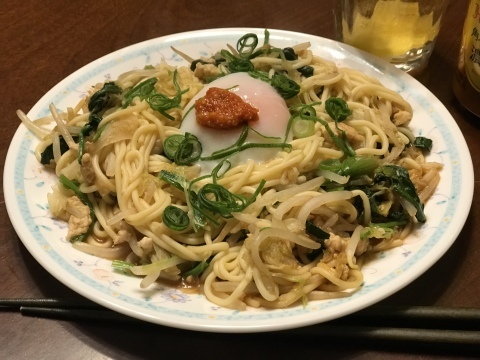 糖質0g麺でヤワヤワ焼きそば風_c0212604_19515092.jpeg