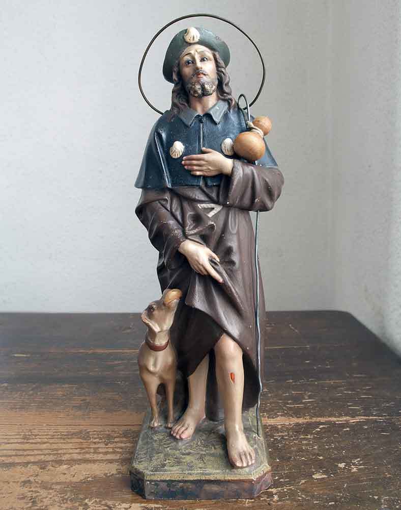 聖ロクスと犬の像 32cm   /F060_e0324838_23162867.jpg