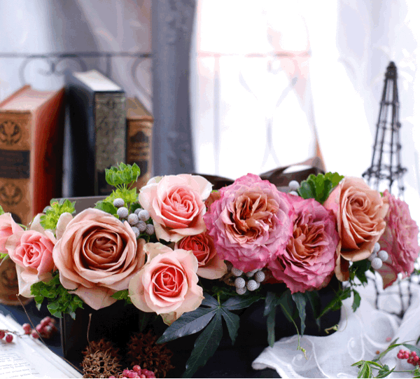 バラ尽くしのフラワーアレンジメント〜香りのあるバラ編〜岩田屋コミュニティカレッジ _a0157813_20400619.gif