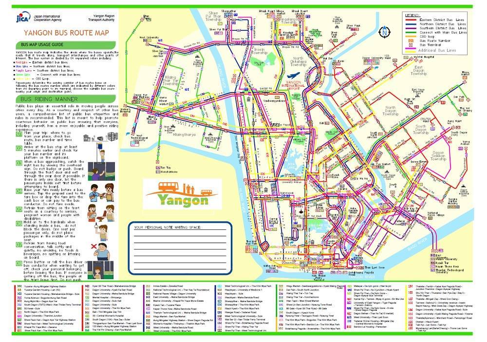 JICAがヤンゴンバス路線図を作成し、配布。_b0316804_16212564.jpg