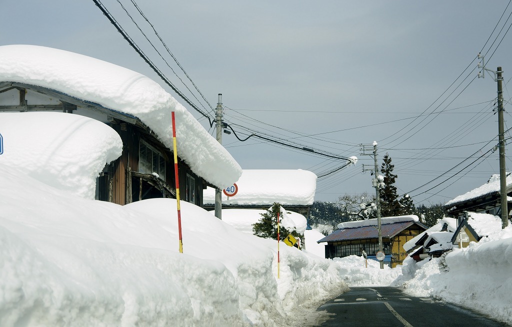 町 積雪 阿賀