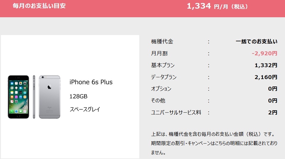 Sb Iphone6s Plus 128gbが一括0円 月額1 334円 Yahoo携帯でアウトレットセール 白ロム中古スマホ購入 節約法