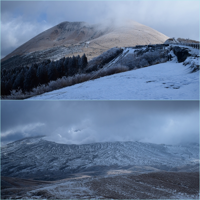 阿蘇大観峰での御来光鑑賞と雪の草千里周回。_f0016066_22244343.jpg