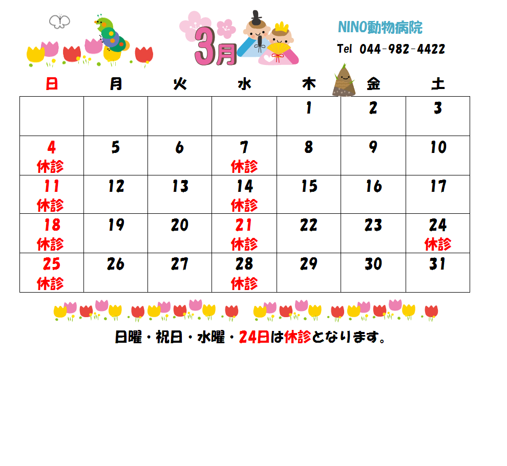 3月の診療日のお知らせ☆_e0288670_11215104.png