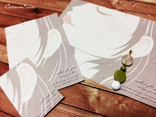 試作 実物大サイズの耳イラスト続き ピアス台紙 手作りアクセサリーラッピング資材販売 Citron Ron