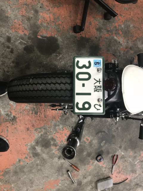 SR400 カスタム かち上げトランペットマフラー完成!_a0164918_19065604.jpg