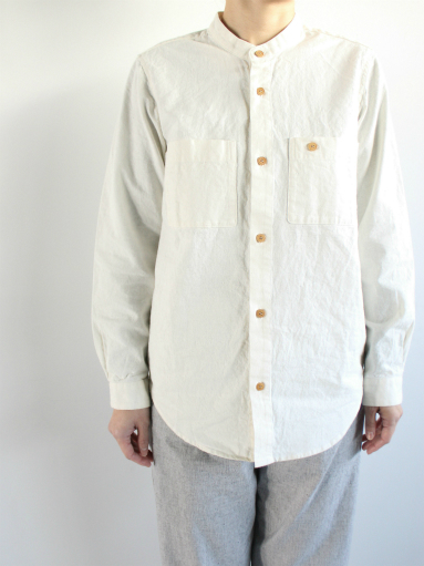 THE HINOKI　Linen Cotton Stand Up Collar Shirt_b0139281_15505768.jpg