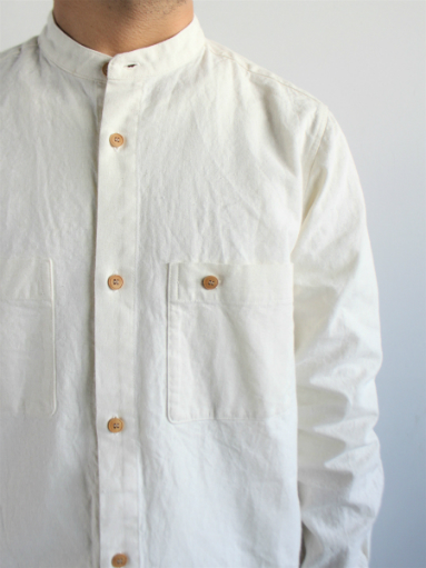 THE HINOKI　Linen Cotton Stand Up Collar Shirt_b0139281_155112100.jpg