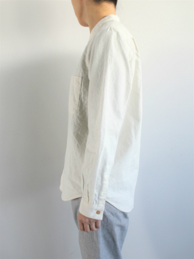 THE HINOKI　Linen Cotton Stand Up Collar Shirt_b0139281_15512927.jpg